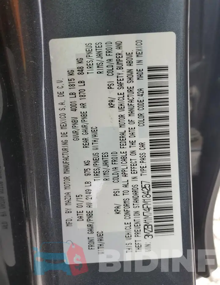 3MZBM1M74FM184257 Photo# 12