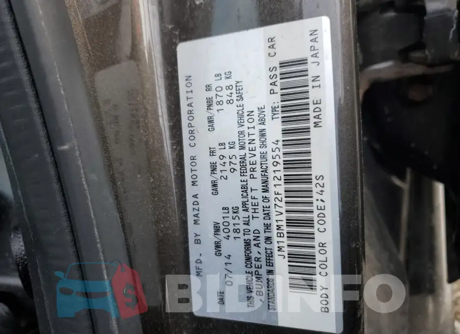 JM1BM1V72F1219554 Photo# 12