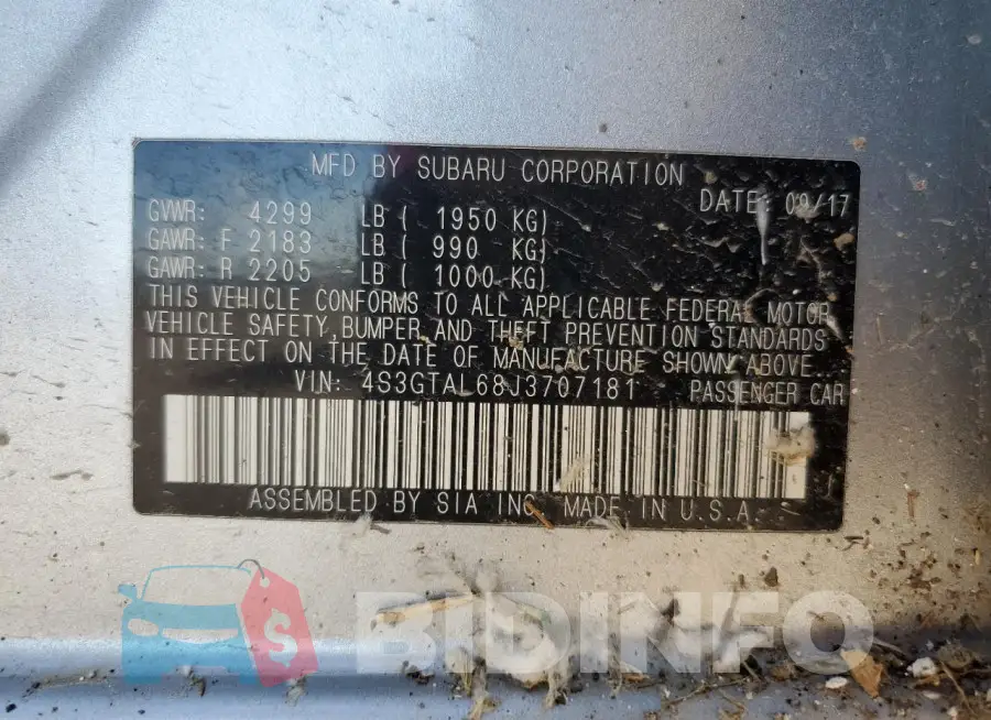 4S3GTAL68J3707181 Photo# 13