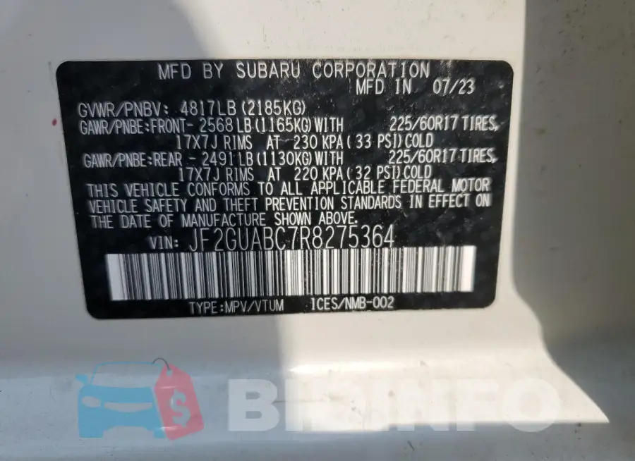 JF2GUABC7R8275364 Photo# 13