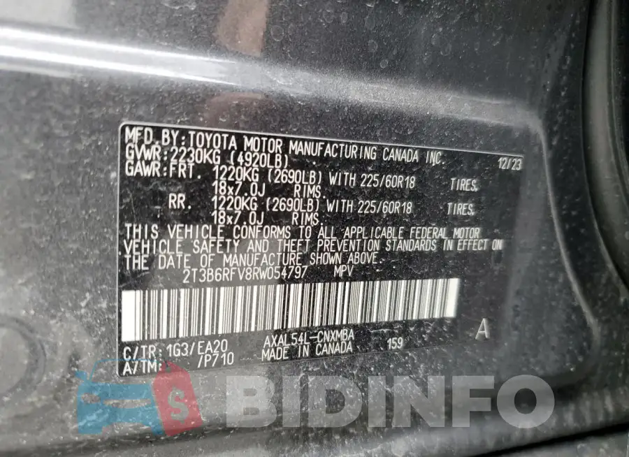 2T3B6RFV8RW054797 Photo# 13