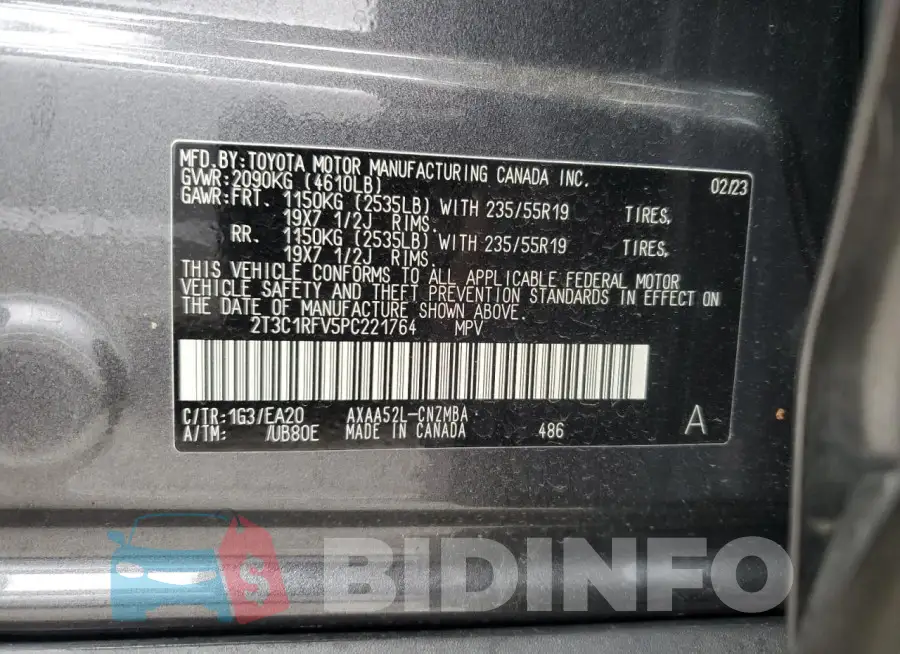 2T3C1RFV5PC221764 Photo# 14