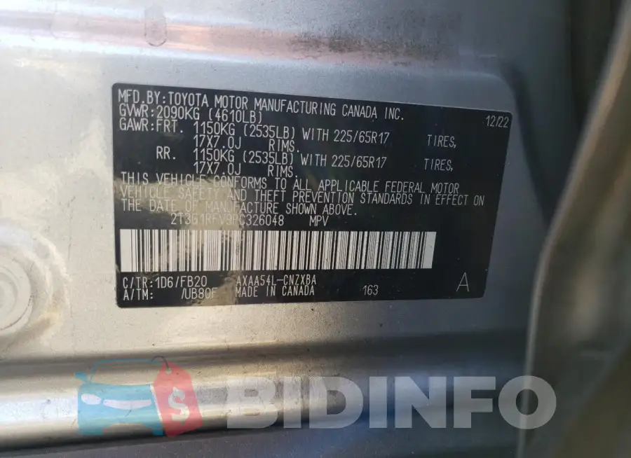 2T3G1RFV9PC326048 Photo# 13