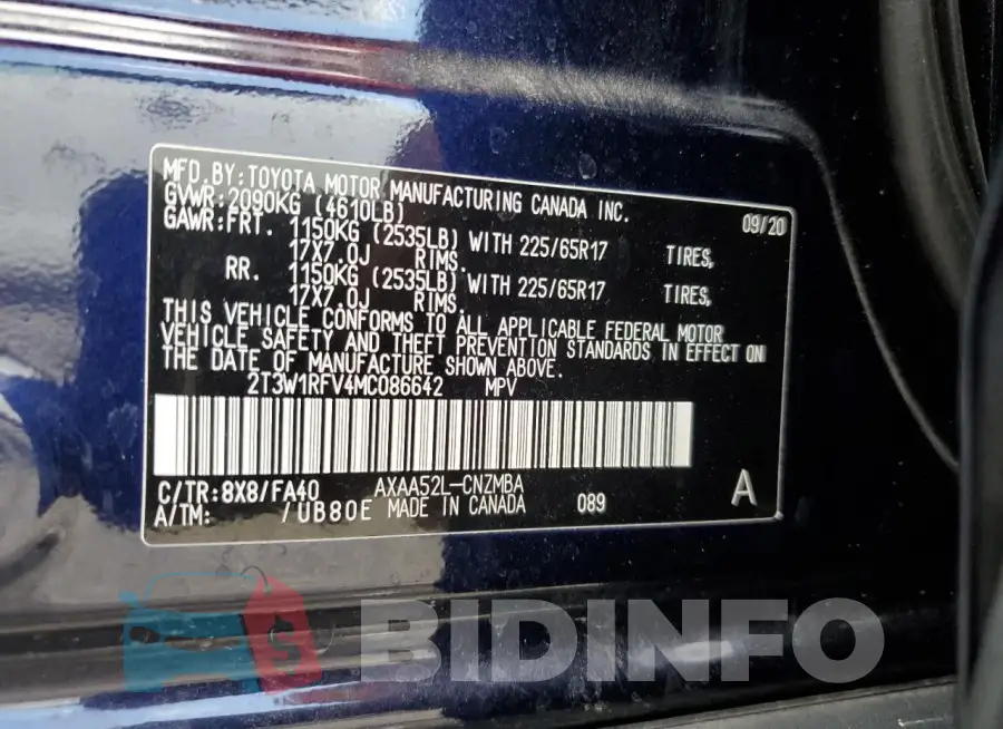 2T3W1RFV4MC086642 Photo# 12