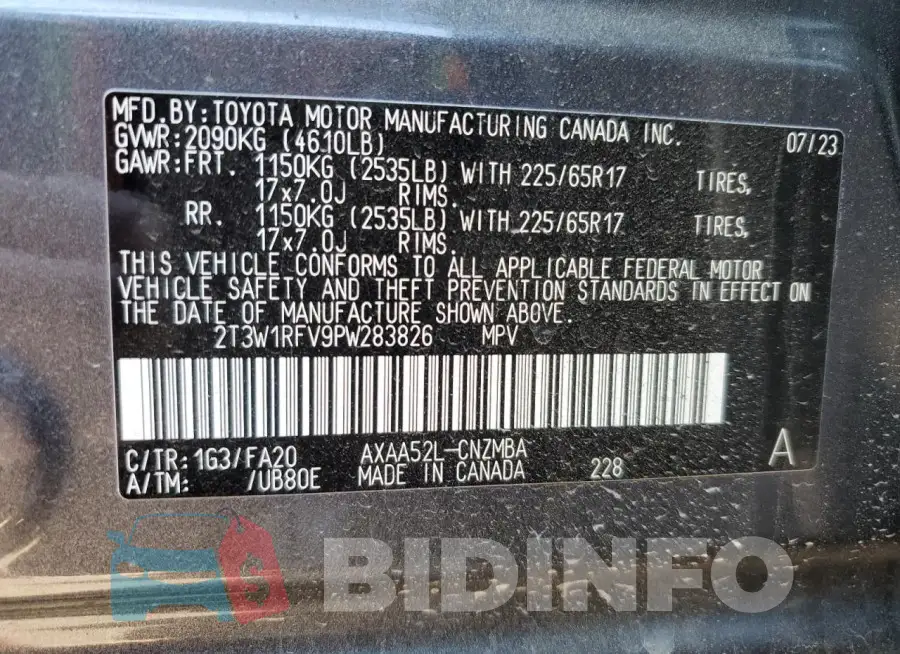 2T3W1RFV9PW283826 Photo# 12