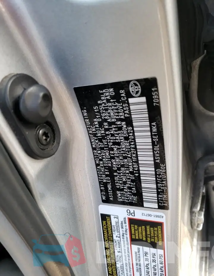 4T4BF1FK2FR470426 Photo# 12