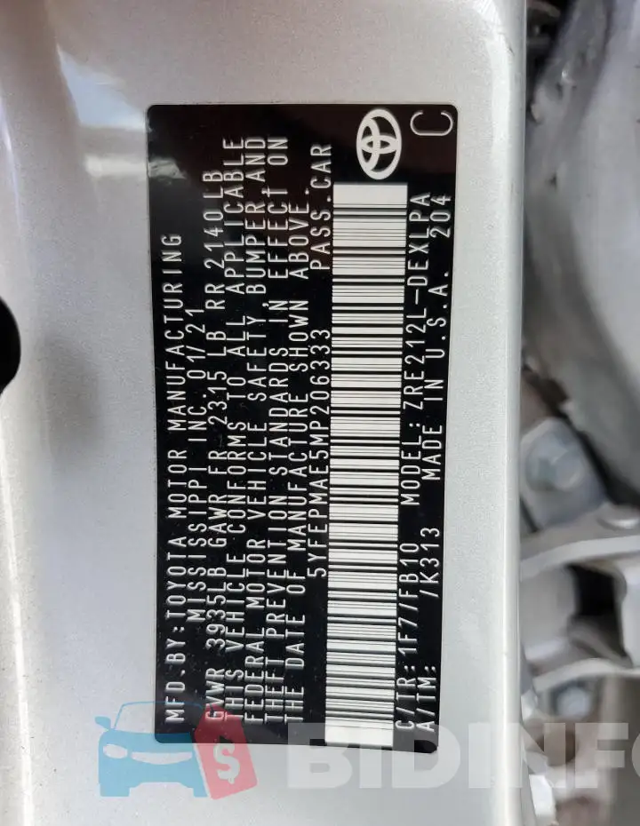 5YFEPMAE5MP206333 Photo# 13