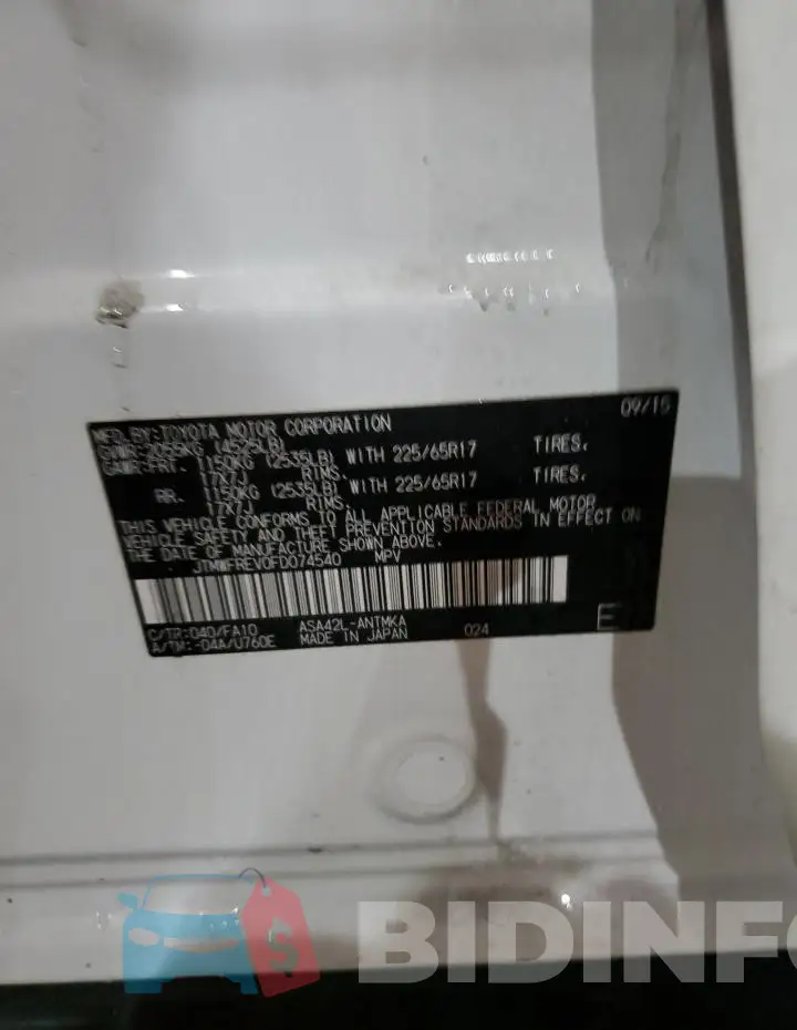 JTMWFREV0FD074540 Photo# 13