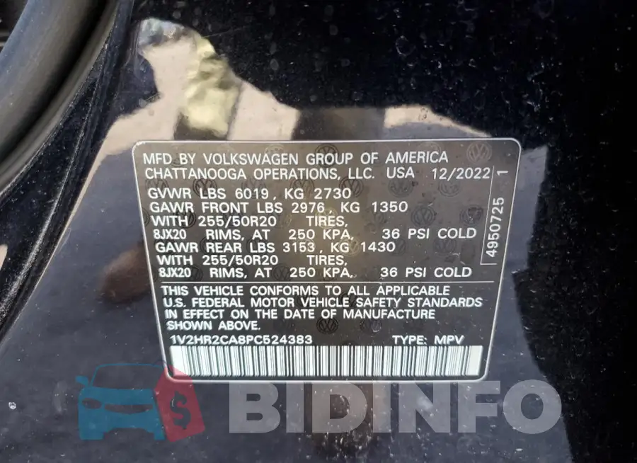 1V2HR2CA8PC524383 Photo# 13