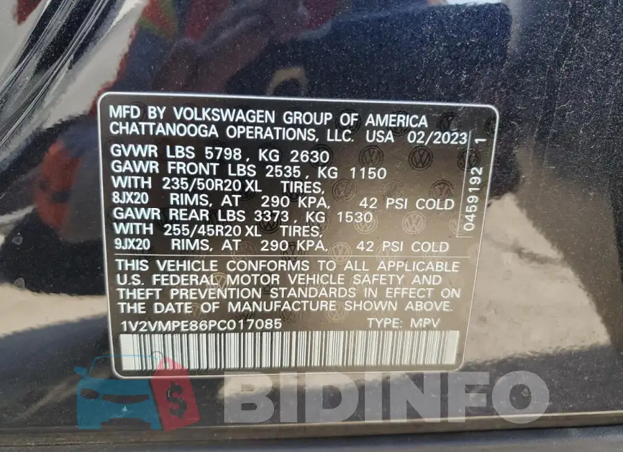1V2VMPE86PC017085 Photo# 13