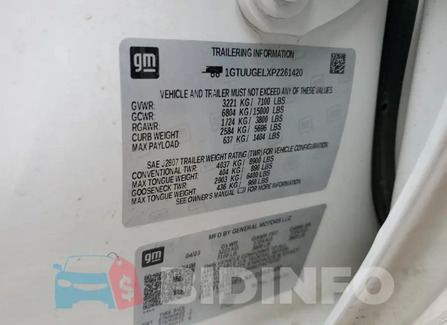 1GTUUGELXPZ261420 Photo# 12