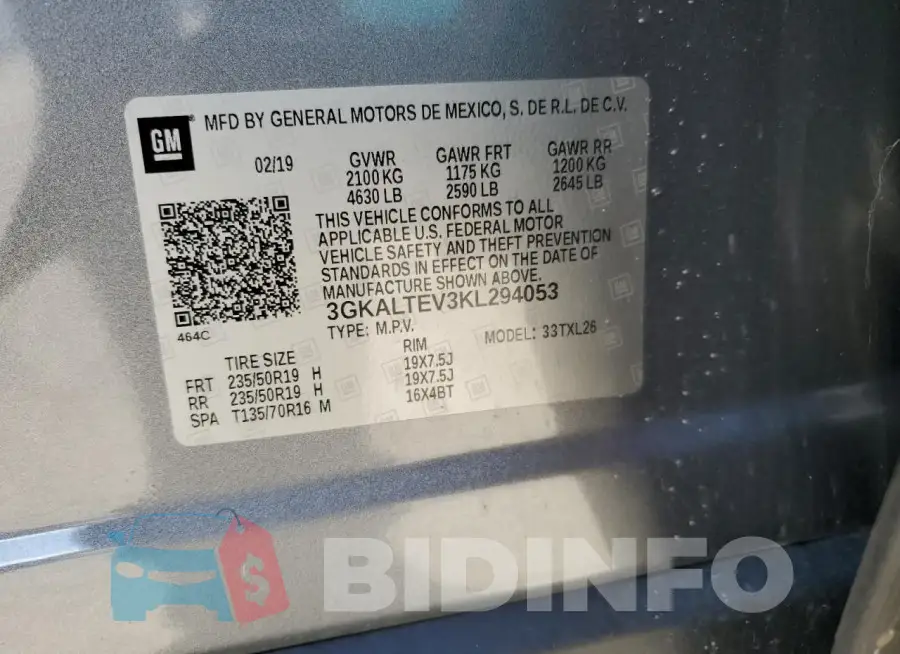 3GKALTEV3KL294053 Photo# 12