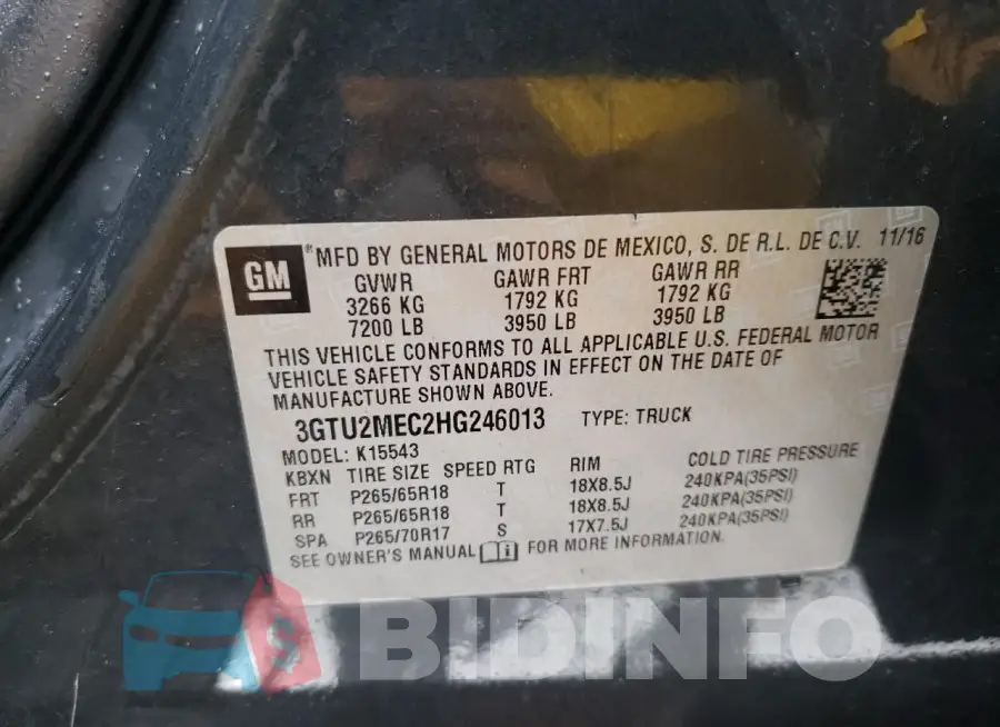 3GTU2MEC2HG246013 Photo# 12