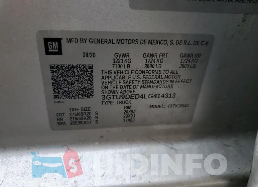3GTU9DED4LG414313 Photo# 12
