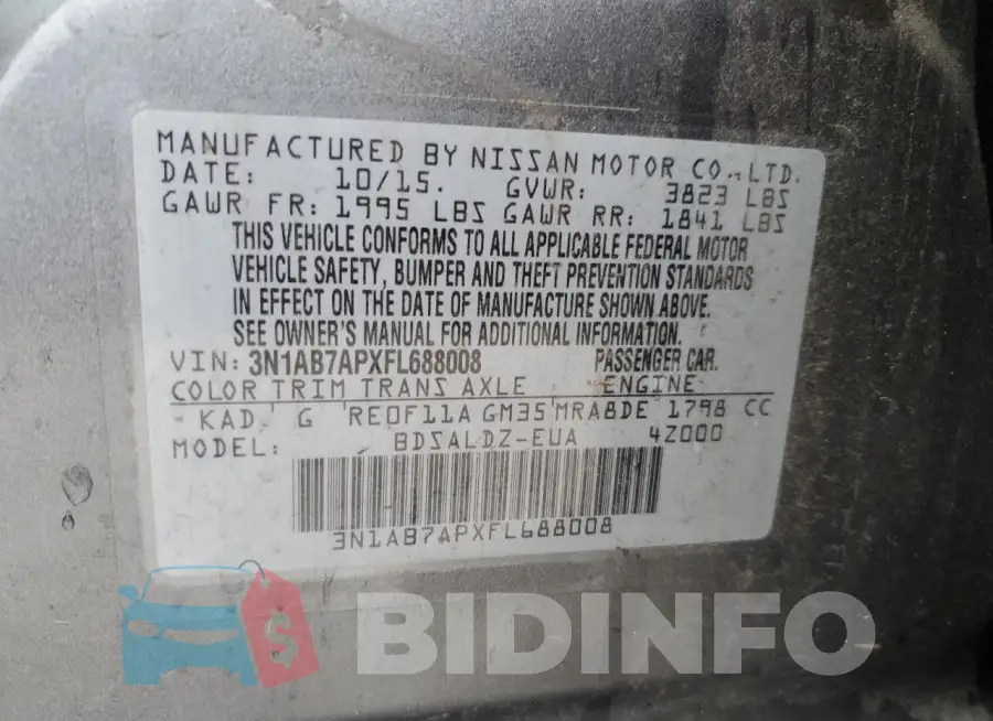 3N1AB7APXFL688008 Photo# 12
