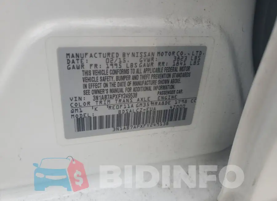 3N1AB7APXFY249538 Photo# 12