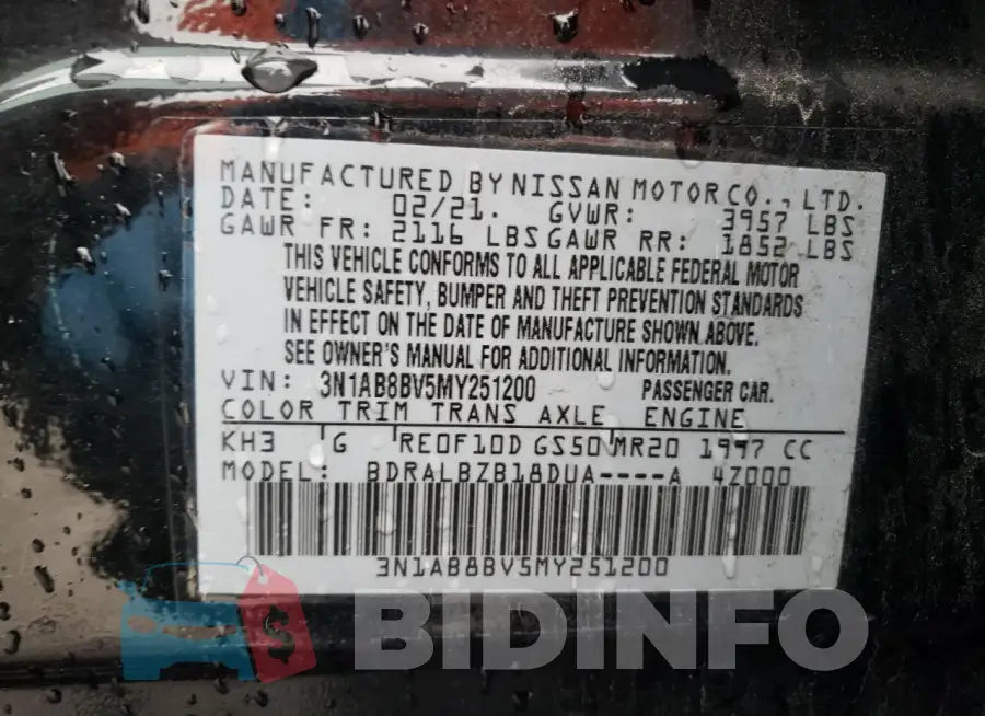 3N1AB8BV5MY251200 Photo# 13