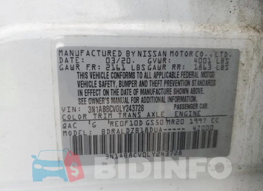 3N1AB8CV0LY243728 Photo# 12