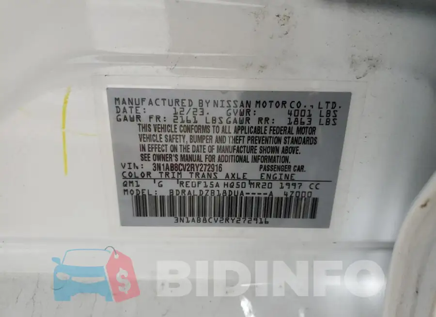 3N1AB8CV2RY272916 Photo# 12