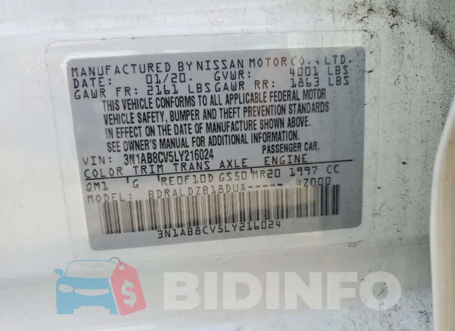 3N1AB8CV5LY216024 Photo# 12