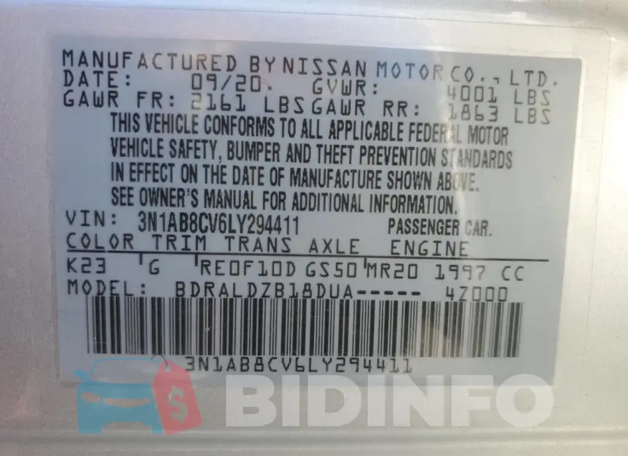 3N1AB8CV6LY294411 Photo# 13