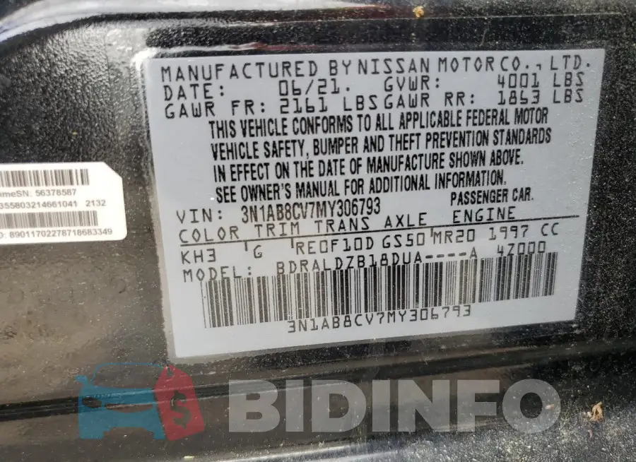 3N1AB8CV7MY306793 Photo# 12