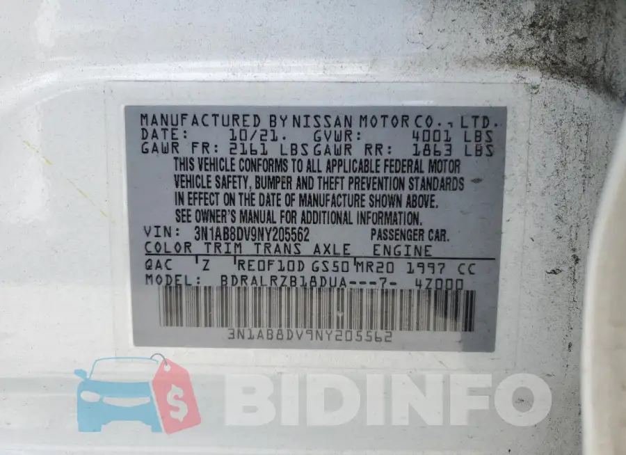 3N1AB8DV9NY205562 Photo# 12