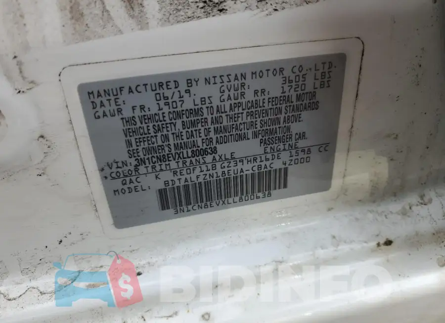 3N1CN8EVXLL800638 Photo# 12