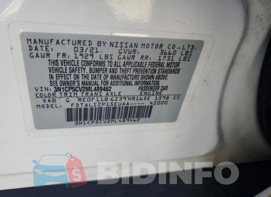 3N1CP5CV2ML489462 Photo# 13
