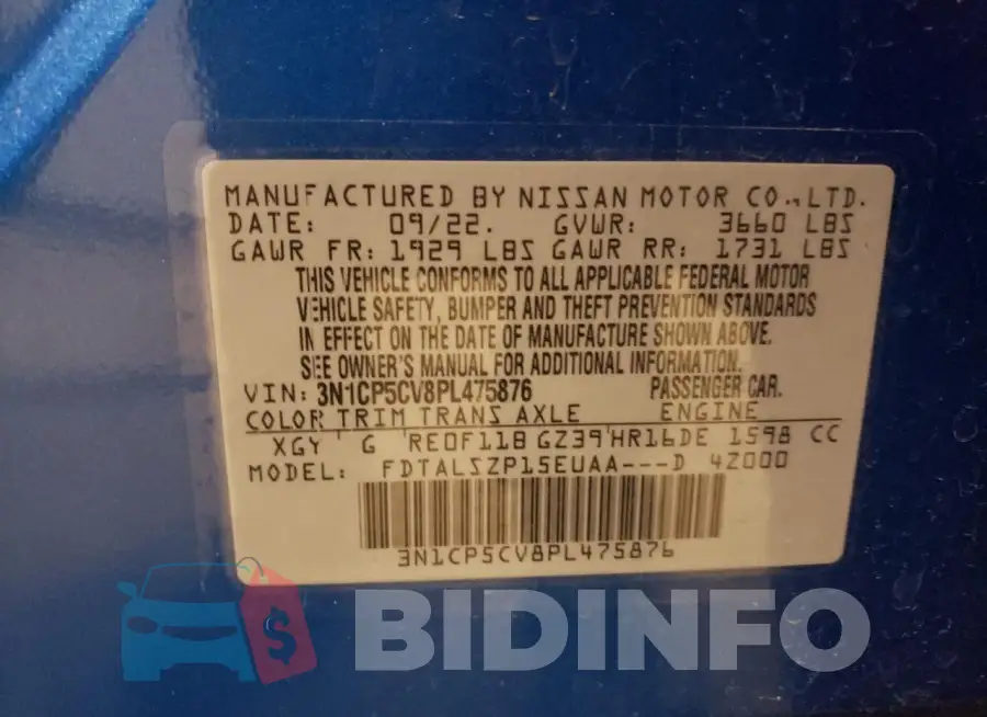 3N1CP5CV8PL475876 Photo# 12