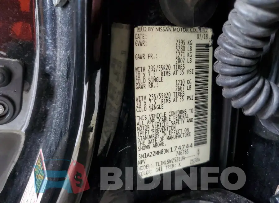 5N1AZ2MH8JN174744 Photo# 13