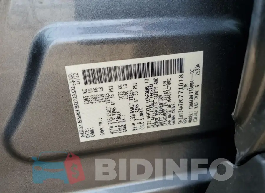 5N1BT3AA7PC771018 Photo# 12