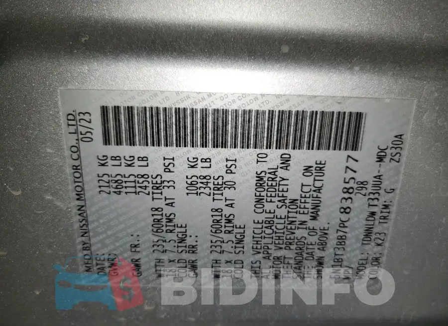 5N1BT3BB7PC838577 Photo# 13
