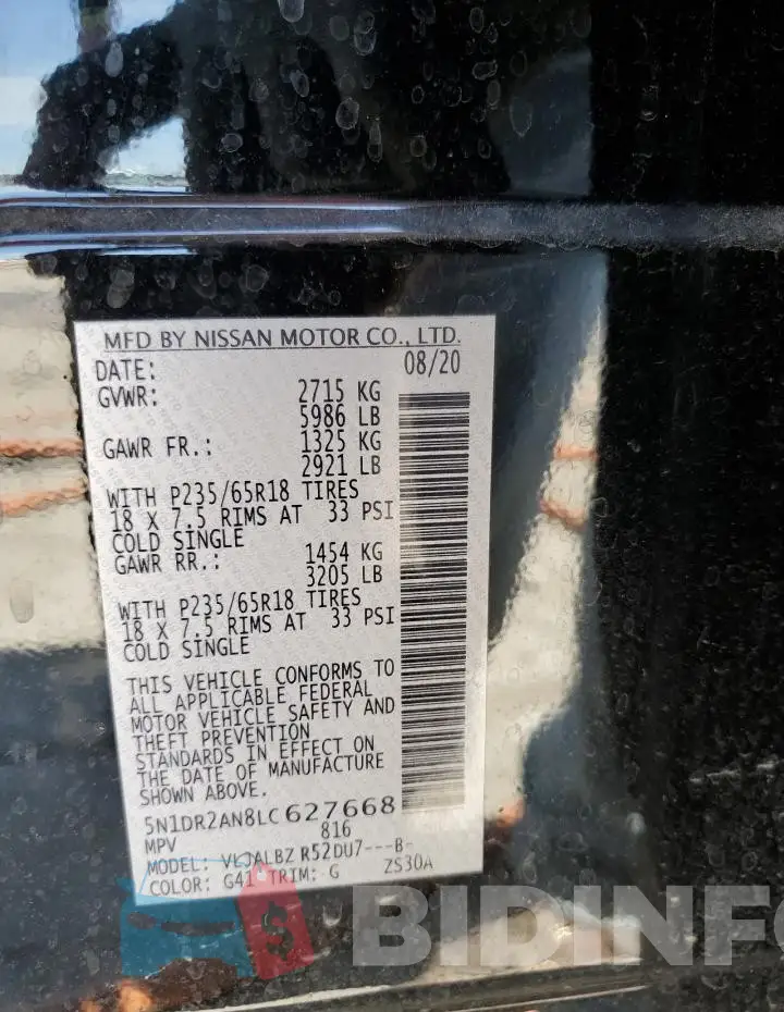 5N1DR2AN8LC627668 Photo# 13