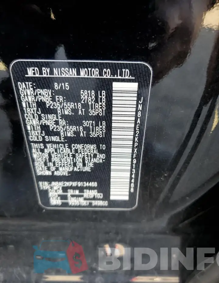 JN8AE2KPXF9134468 Photo# 12