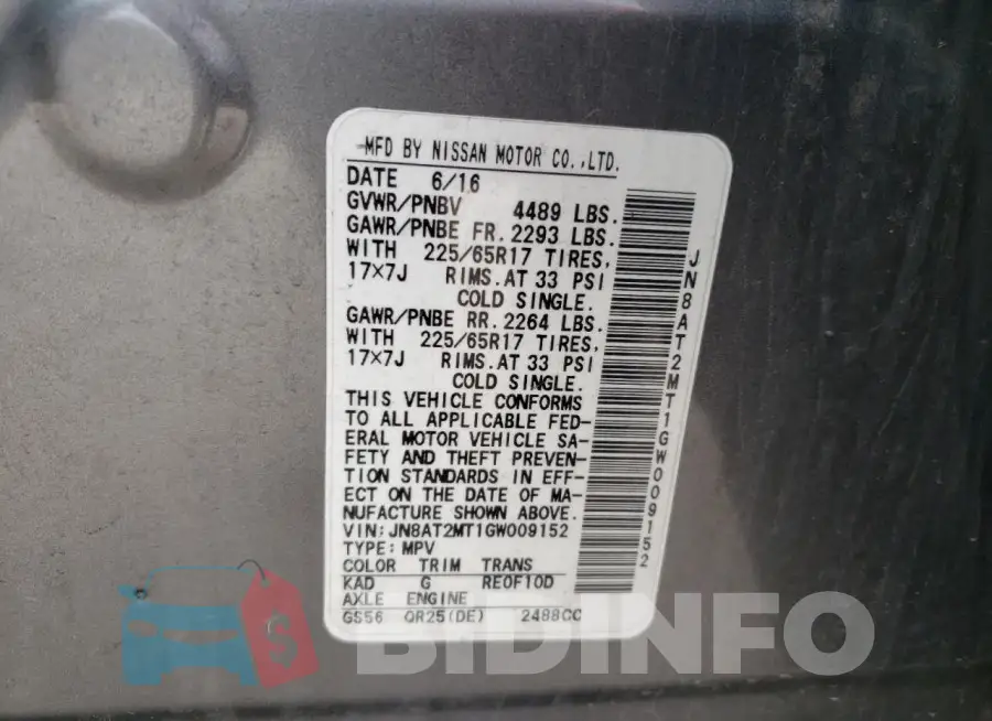JN8AT2MT1GW009152 Photo# 13