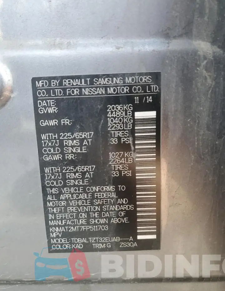 KNMAT2MT7FP511703 Photo# 14