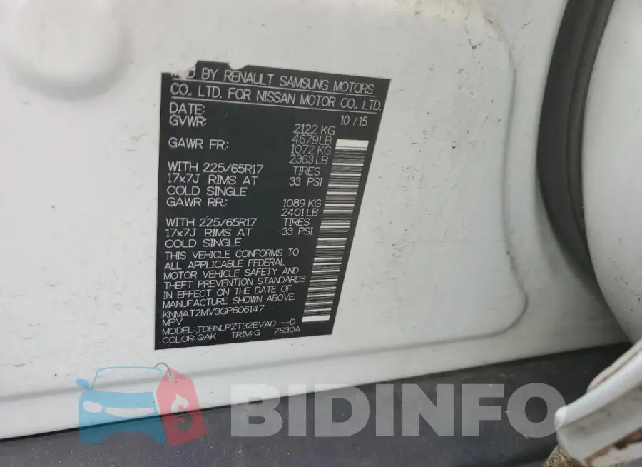 KNMAT2MV3GP606147 Photo# 13