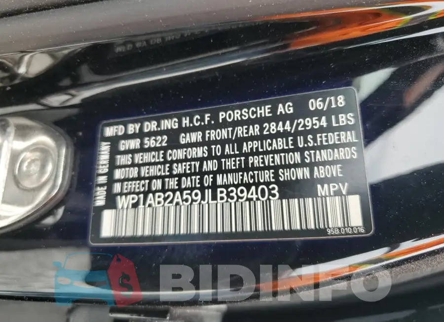 WP1AB2A59JLB39403 Photo# 14