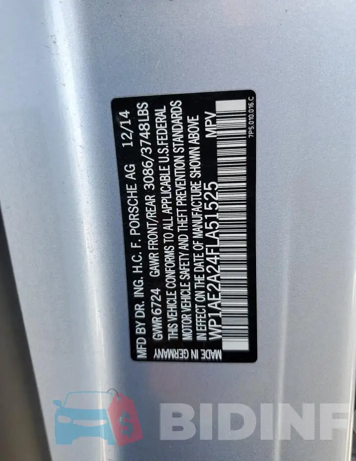 WP1AE2A24FLA51525 Photo# 13
