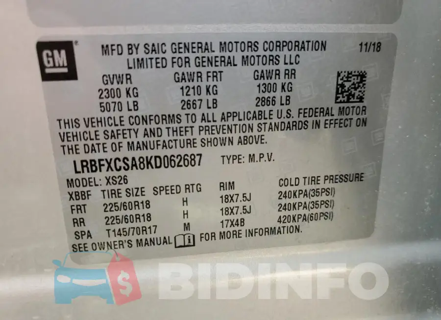 LRBFXCSA8KD062687 Photo# 13