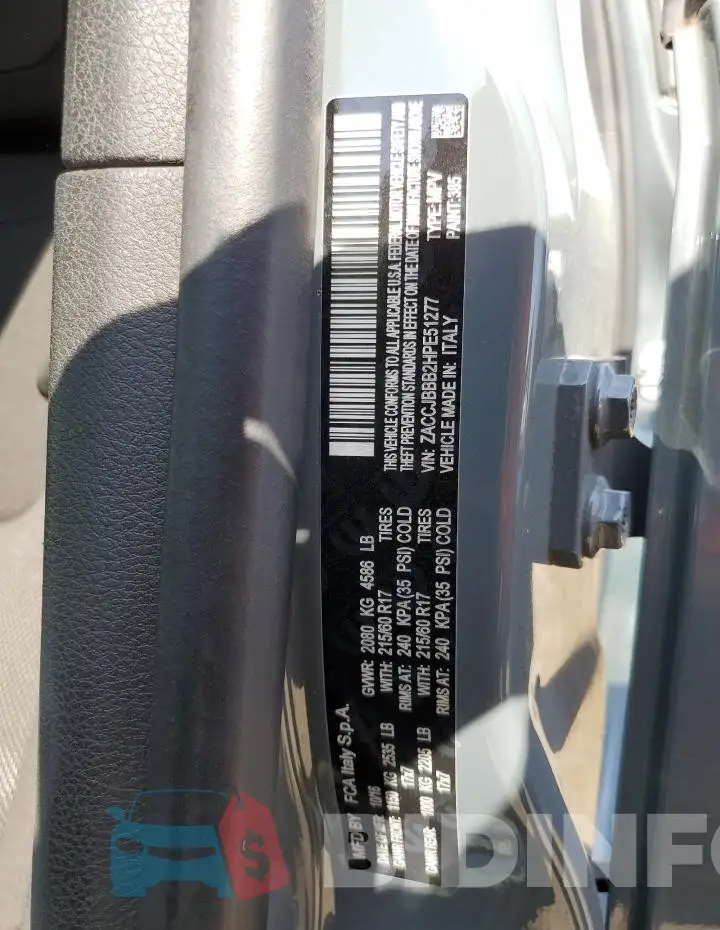 ZACCJBBB2HPE51277 Photo# 13
