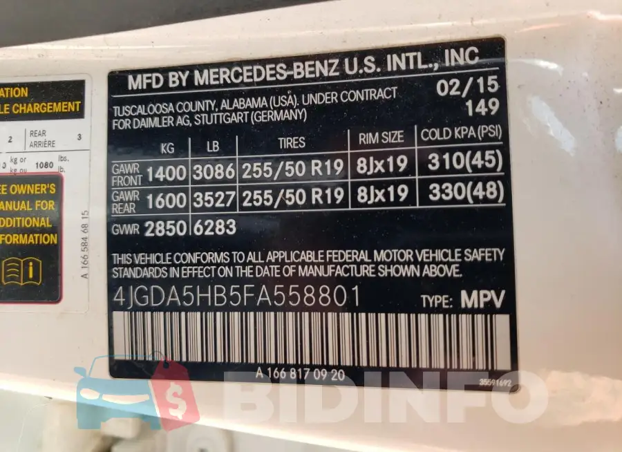4JGDA5HB5FA558801 Photo# 13