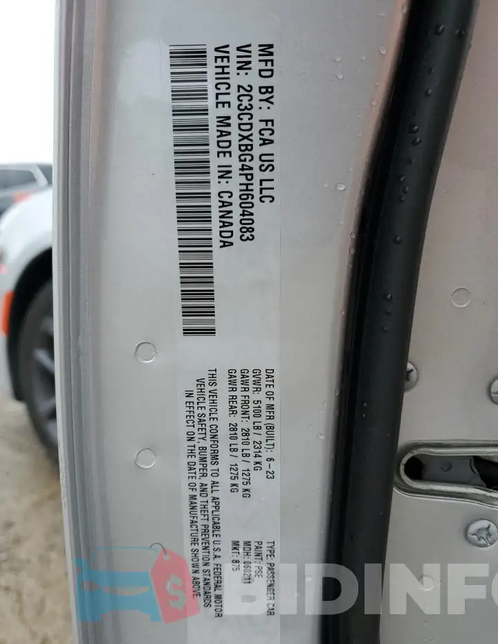 2C3CDXBG4PH604083 Photo# 12