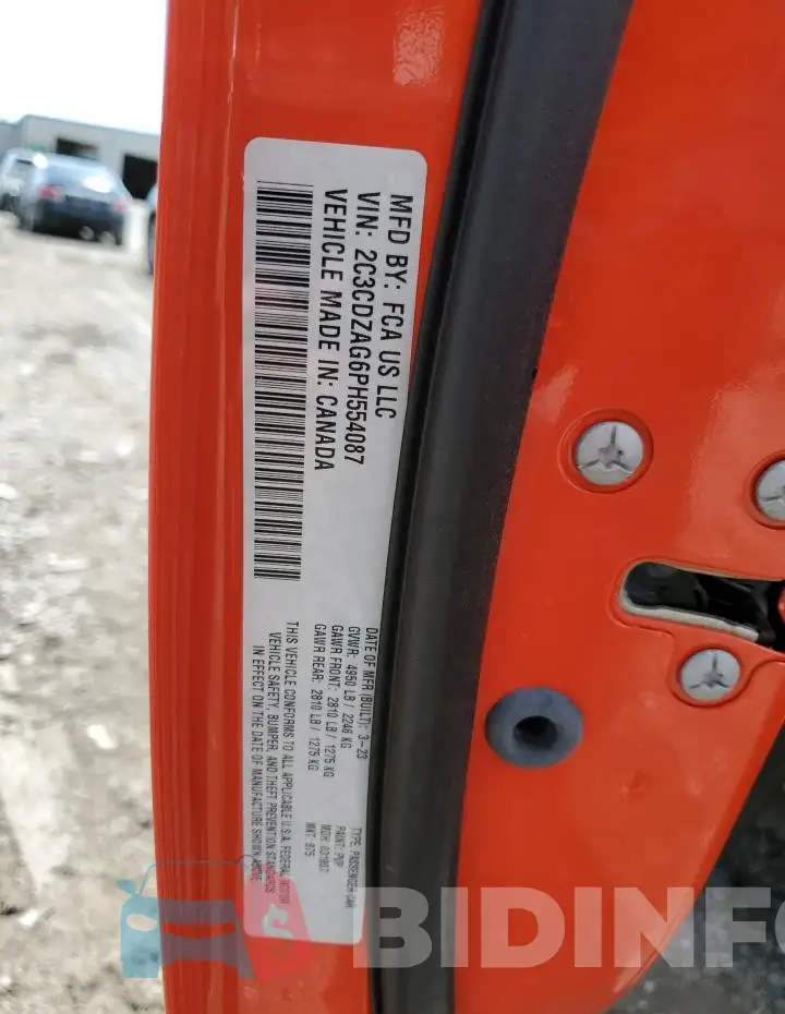 2C3CDZAG6PH554087 Photo# 12