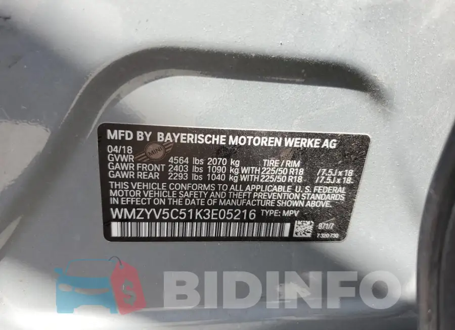 WMZYV5C51K3E05216 Photo# 13