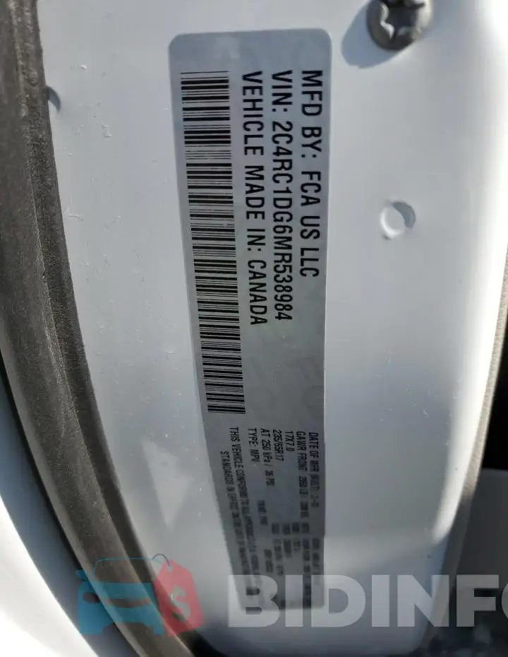 2C4RC1DG6MR538984 Photo# 13