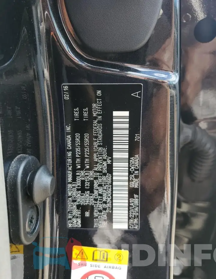 2T2BZMCA9GC016607 Photo# 14