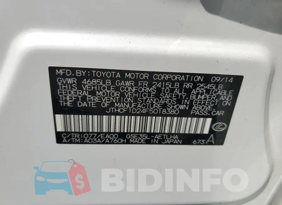 JTHCF1D24F5018380 Photo# 12