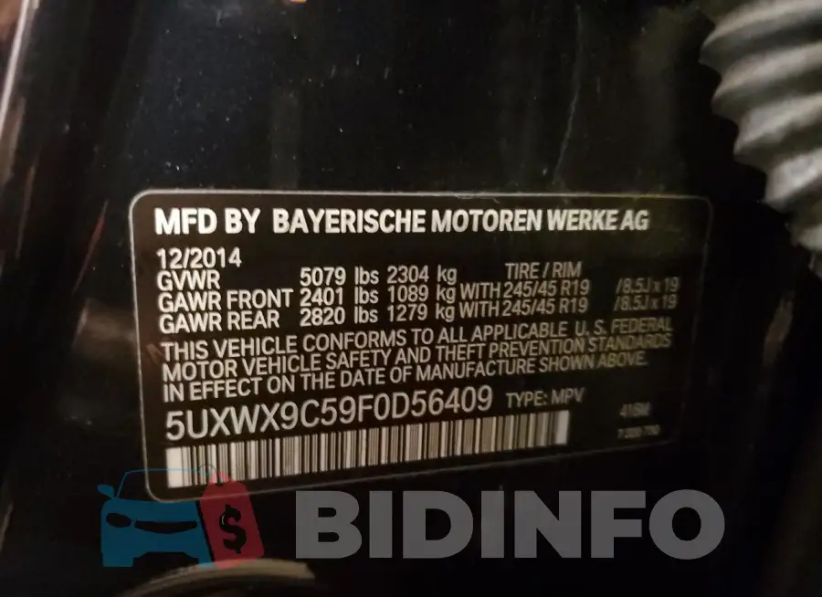 5UXWX9C59F0D56409 Photo# 12
